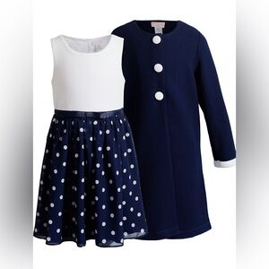 Youngland Navy Coat and dress NWT